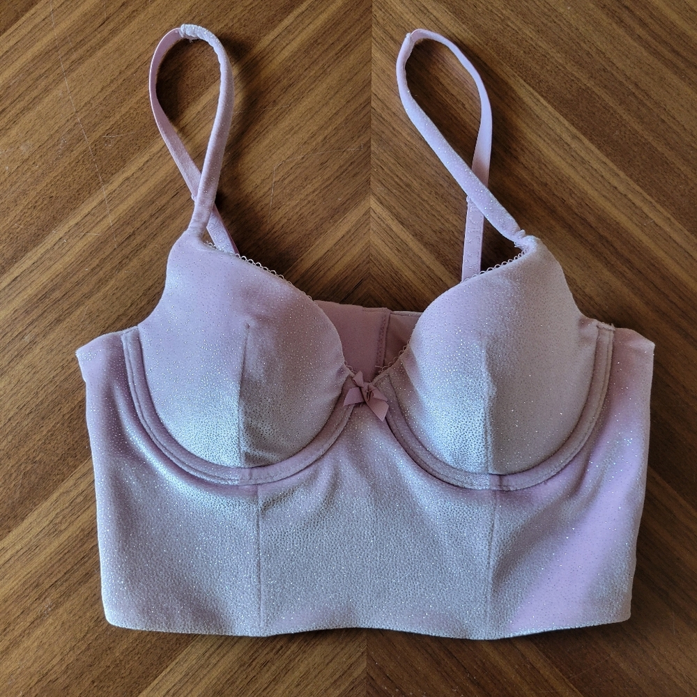 Lavender Velvet Shine Longline Bra